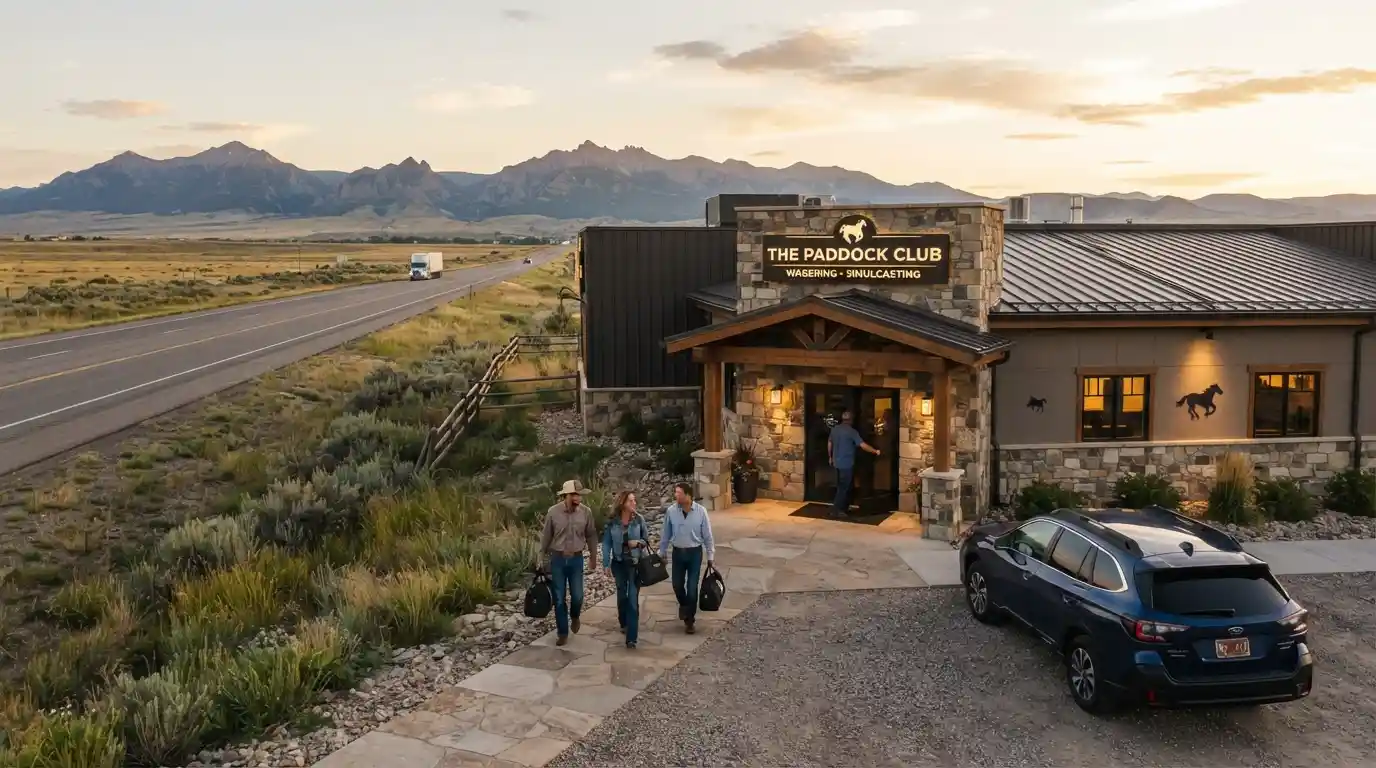 Gaming venue and Wyoming landscape representing the Casper area gaming experience
