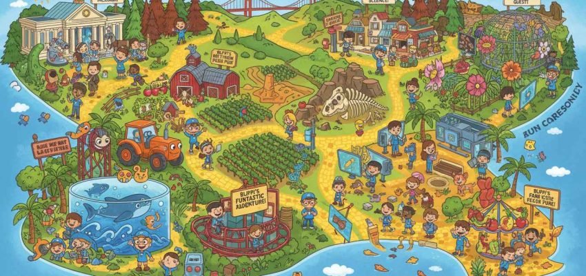 list of places blippi visits in california